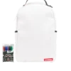 Mochila blanca SPRAYGROUND DIY (CUERO VEGANO Y FORRO INTERIOR PARA DINERO) Y MARCADORES INCLUIDOS