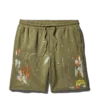 SHORTS DE PUNTO CON SALPICADURAS DE PINTURA (VERDE)