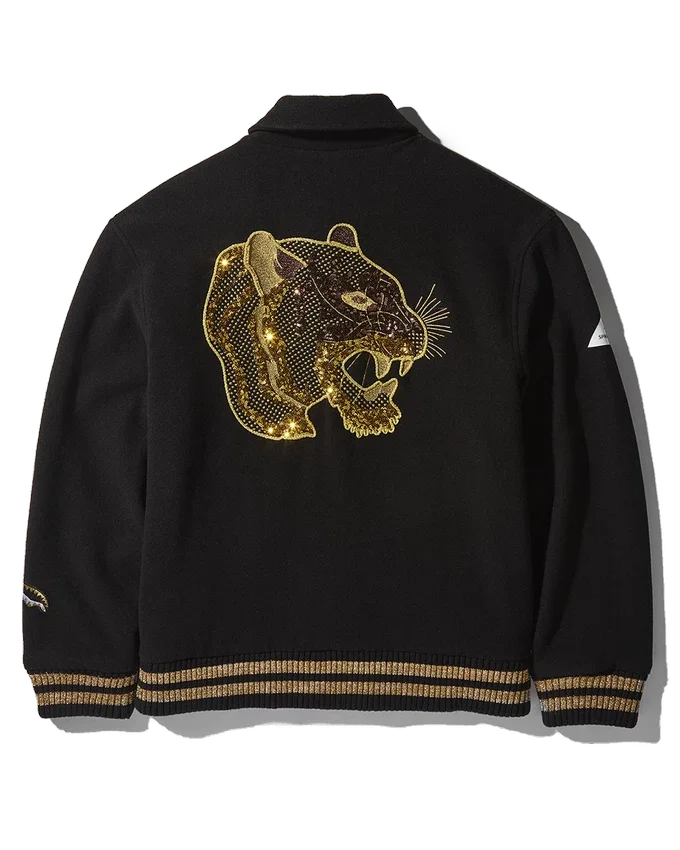 A.I.9 AFRICAN INTELLIGENCE GUILDED LEOPARD - CHAQUETA VARSITY EN COLABORACIÓN CON SANDFLOWER