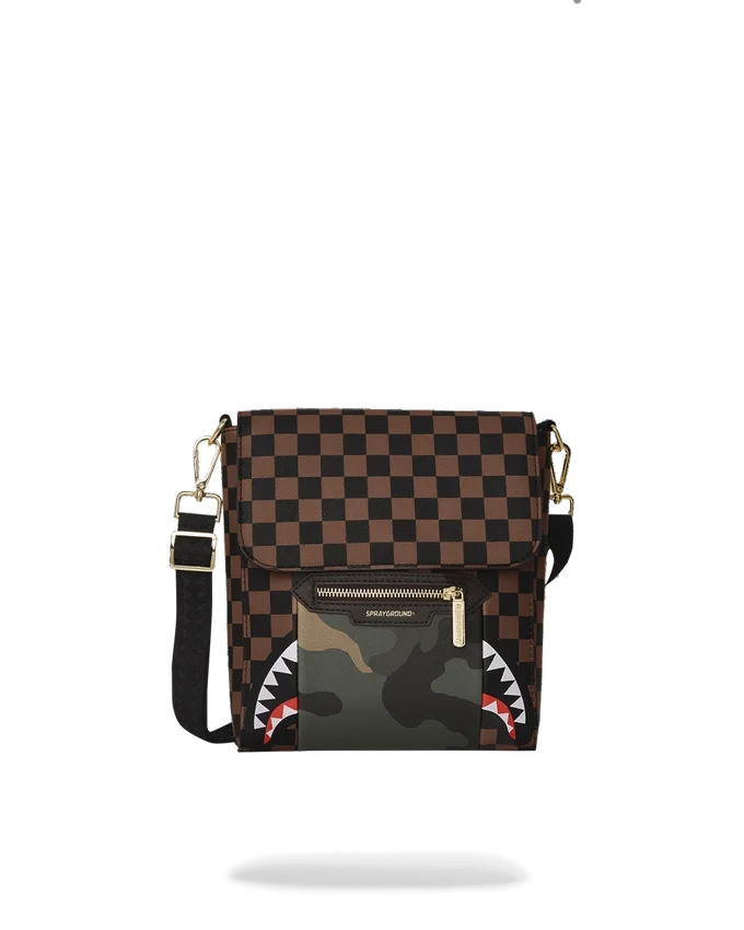 BOLSA DE BOLSOS MENSAGEROS «SHARKS IN PARIS» CON BOLSILLO EXTERIOR CON CREMALLERA DORADA