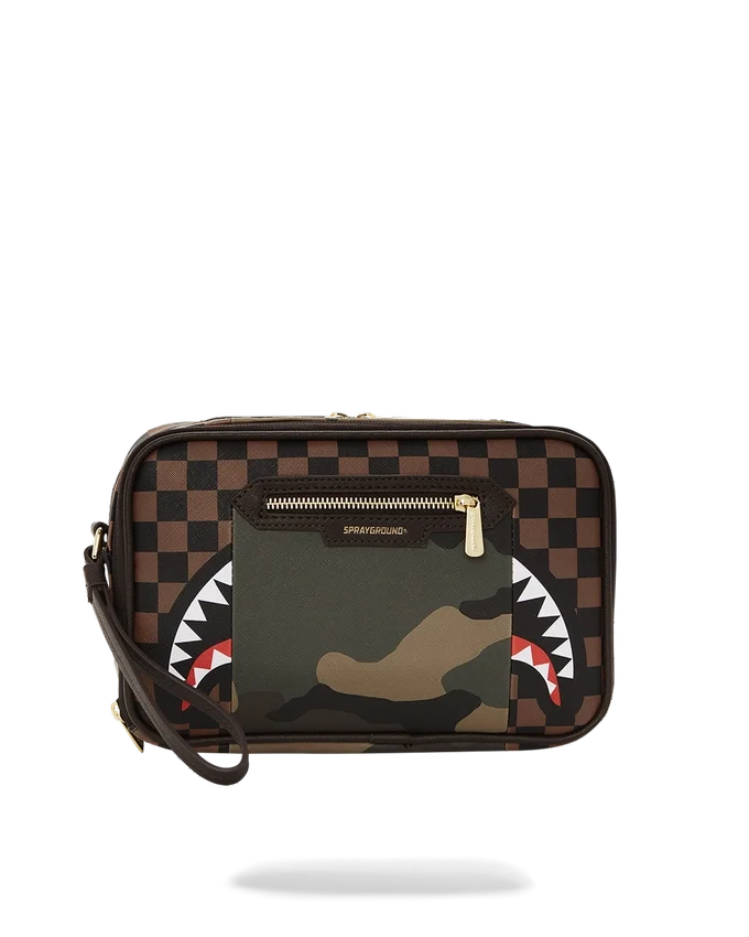 BOLSA DE NECESERES «BRICKSIDE» CON BOLSILLO EXTERIOR CON CREMALLERA DORADA DE SHARKS IN PARIS