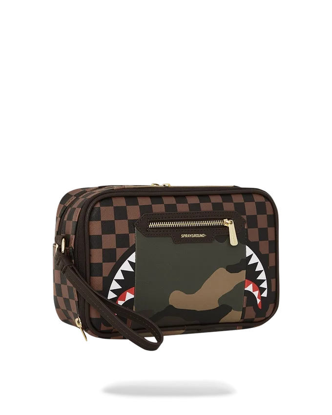 BOLSA DE NECESERES «BRICKSIDE» CON BOLSILLO EXTERIOR CON CREMALLERA DORADA DE SHARKS IN PARIS