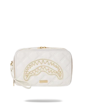 BOLSA DE NECESERES RIVIERA LE BLANC CON CADENA DORADA Y DISEÑO DE TIBURÓN