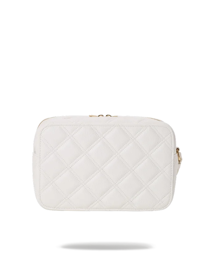BOLSA DE NECESERES RIVIERA LE BLANC CON CADENA DORADA Y DISEÑO DE TIBURÓN