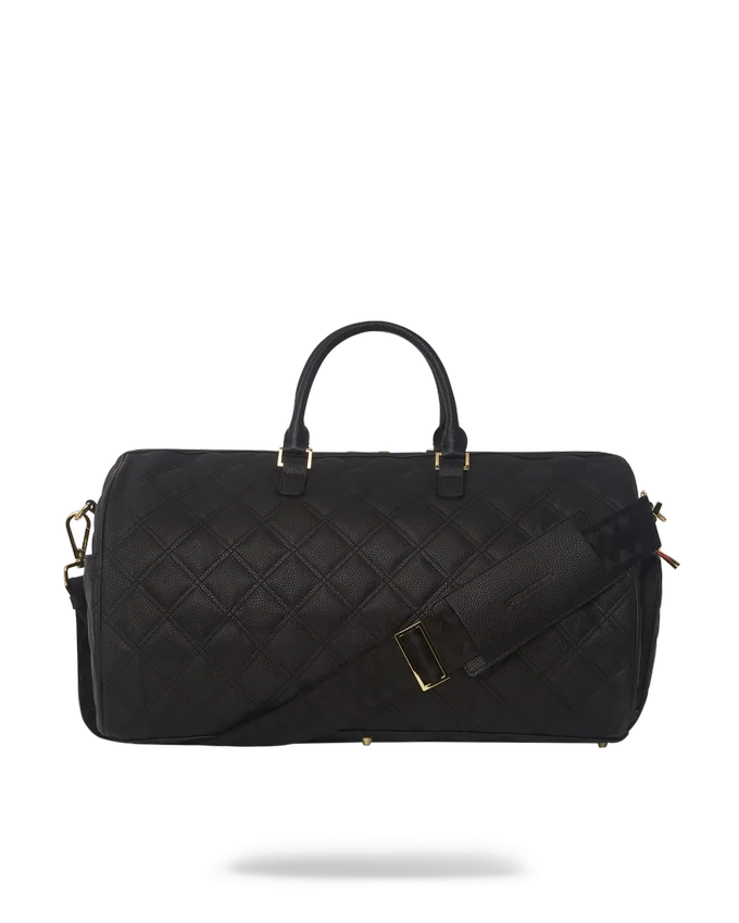 BOLSA DE VIAJE NOIR CON CADENA DORADA Y DETALLE DE TIBURÓN
