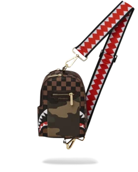 BOLSO DE BOLSILLO EXTERIOR CON CREMALLERA DORADA «Sharks in Paris» PARA MOCHILAS CRUZADAS