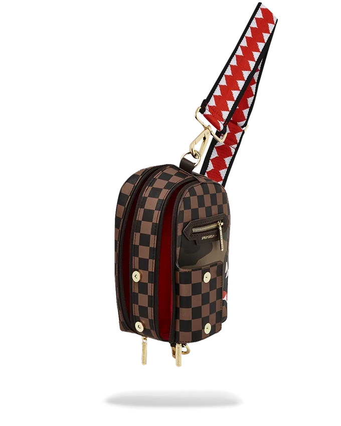 BOLSO DE BOLSILLO EXTERIOR CON CREMALLERA DORADA «Sharks in Paris» PARA MOCHILAS CRUZADAS