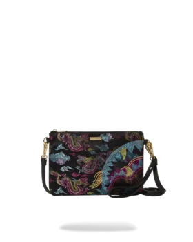 BOLSO DE MANO CROSSOVER CON DRAGONES BORDADOS