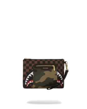 BOLSO DE MANO CRUZADO «Shark in Paris» CON BOLSILLO EXTERIOR CON CREMALLERA DORADA