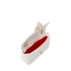 BOLSO DE MANO RIVIERA LE BLANC CON CADENA DORADA Y MOTIVO DE TIBURÓN