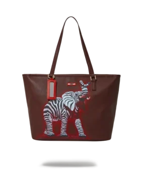 BOLSO TOTE DE COLABORACIÓN CON RON ENGLISH: ESTRIPE DE CEBRA Y ELEFANTE