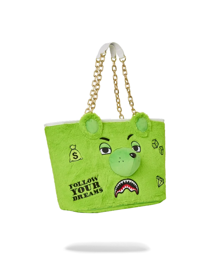 BOLSO TOTE MONEYBEAR DE PELUCHE (VERDE)