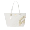 BOLSO TOTE RIVIERA LE BLANC CON CADENA DORADA Y ESTAMPADO DE TIBURÓN