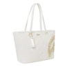 BOLSO TOTE RIVIERA LE BLANC CON CADENA DORADA Y ESTAMPADO DE TIBURÓN