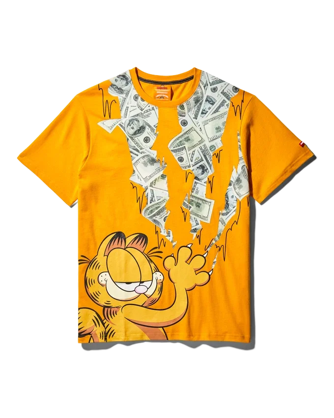 CAMISETA CON ESTAMPADO DE GARFIELD «CAT STRATCH» (NARANJA)
