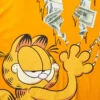 CAMISETA CON ESTAMPADO DE GARFIELD «CAT STRATCH» (NARANJA)