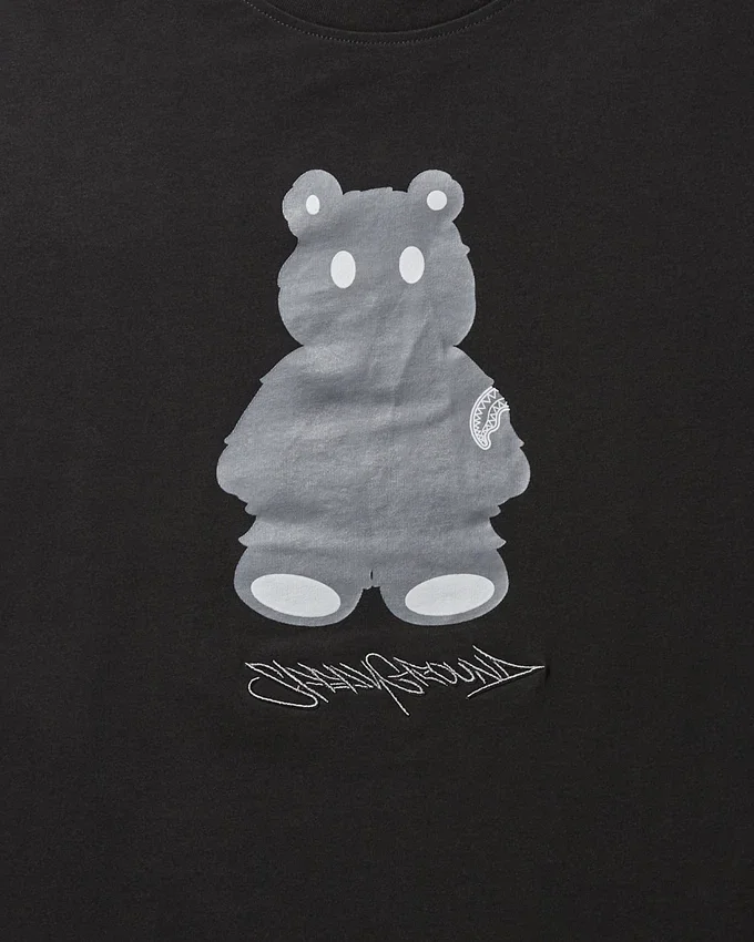 CAMISETA DE MANGA CORTA CON DISEÑO DE MONEY BEAR (NEGRA)