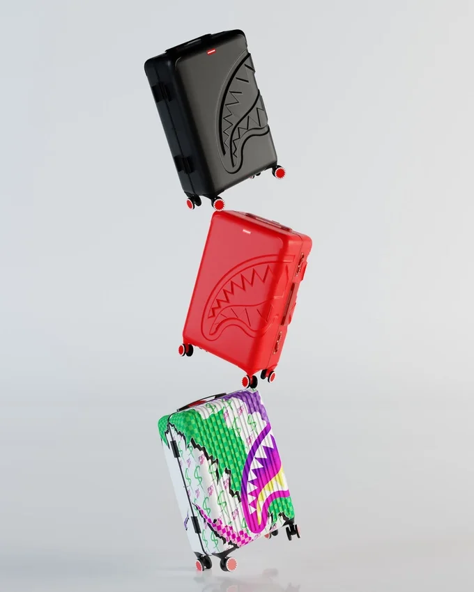EQUIPAJE DE CABEZA MOLDEADO SHARKITECTURE ROJO DE CARCASA RÍGIDA