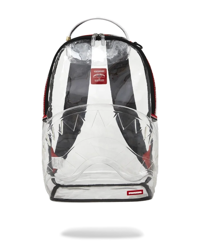 Mochila 100 % transparente con diseño de Shark