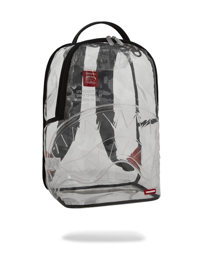 Mochila 100 % transparente - Shark Central
