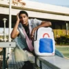 Mochila con arte de Keith Haring «Big Blue Purse»