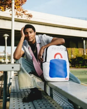 Mochila con arte de Keith Haring «Big Blue Purse»
