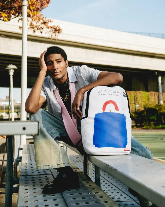 Mochila con arte de Keith Haring «Big Blue Purse»