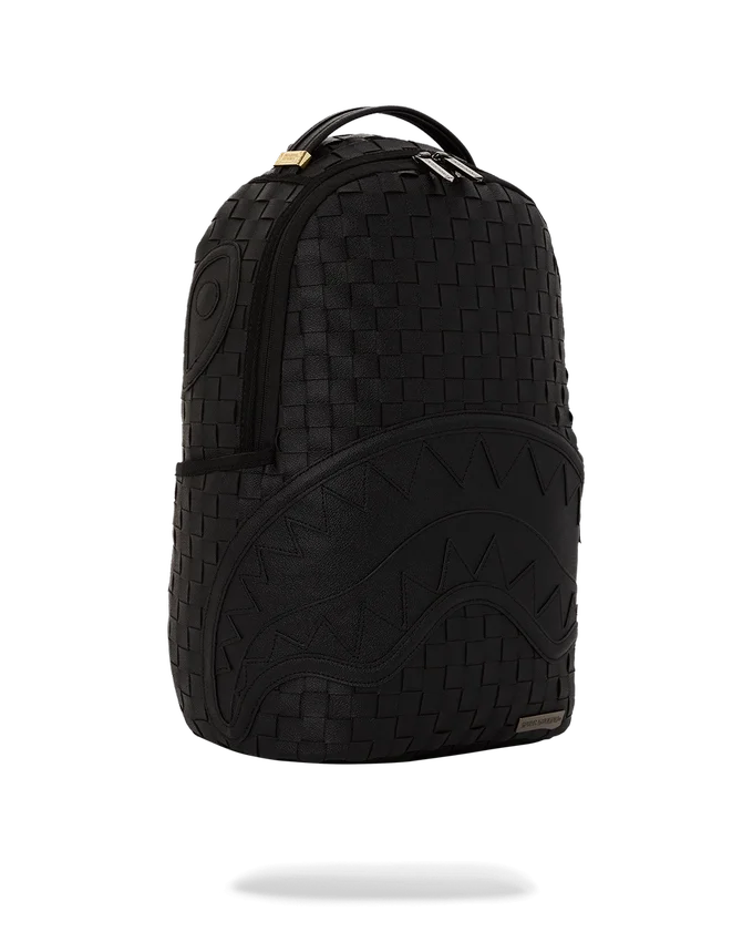 Mochila con corte y cosido tejida a mano
