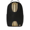 Mochila con rayas de carrera en oro y negro
