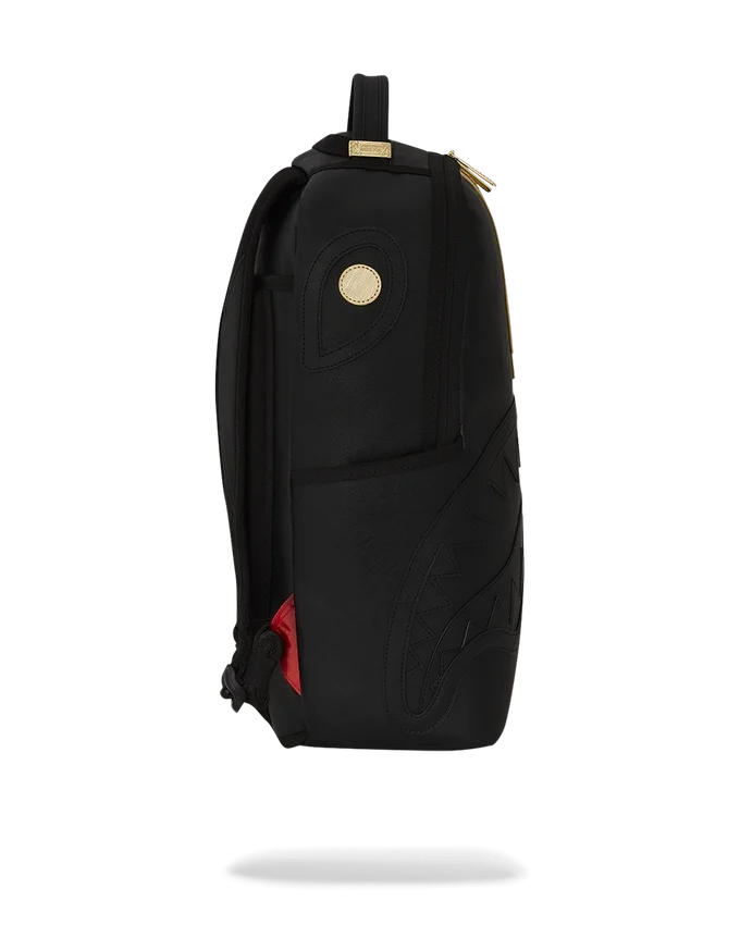 Mochila con rayas de carrera en oro y negro