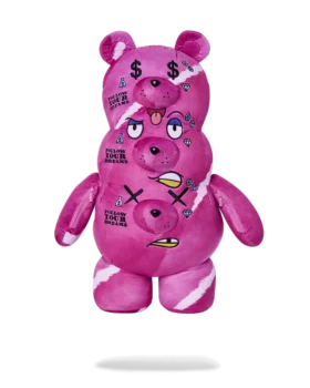 Mochila de peluche con osito de tres cabezas