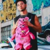 Mochila de peluche con osito de tres cabezas
