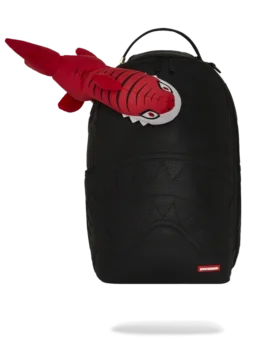 MOCHILA DE TELA DE PELUCHE «BIG BITE» CON MOTIVO DE TIBURÓN