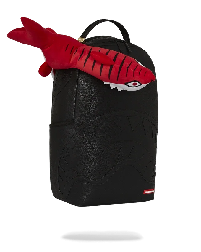 MOCHILA DE TELA DE PELUCHE «BIG BITE» CON MOTIVO DE TIBURÓN