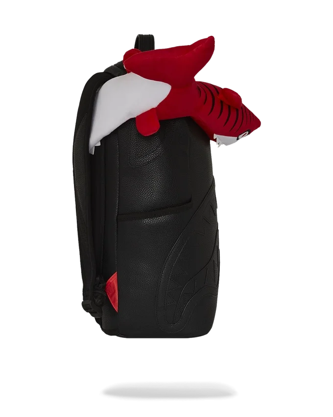 MOCHILA DE TELA DE PELUCHE «BIG BITE» CON MOTIVO DE TIBURÓN