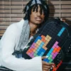 MOCHILA DE TETRIS CON DIABLO Y MONEY BEAR