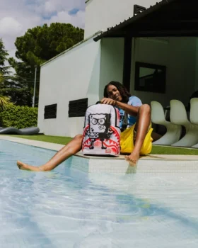 Mochila DLXR de Spongebob con estampado de pared