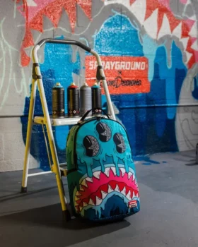 Mochila DRIPS SHARKS de la colaboración con el artista JORGE RODRÍGUEZ