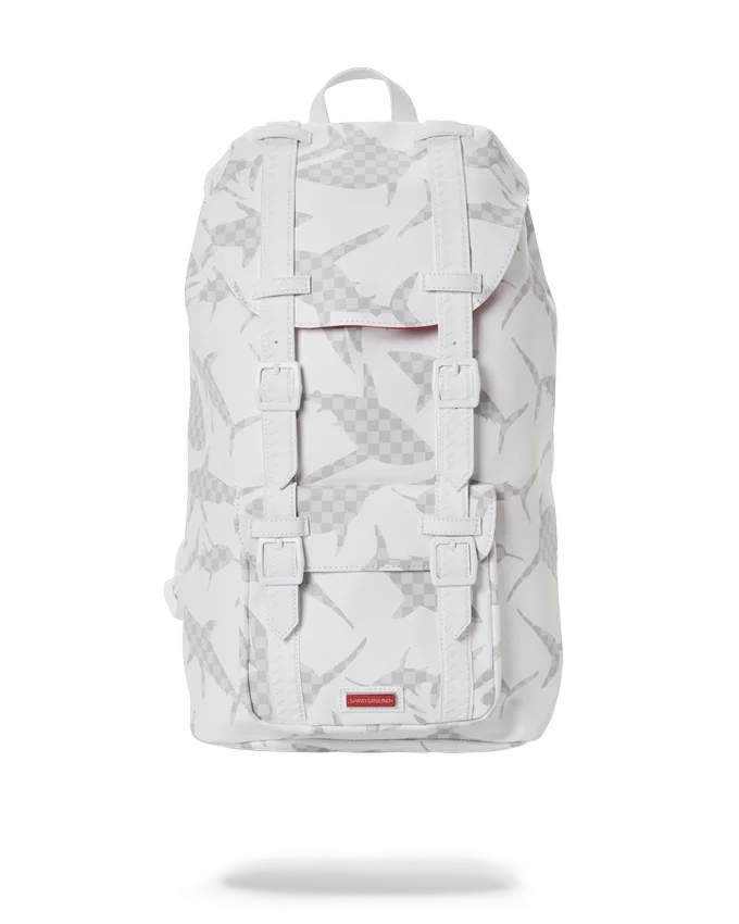 MOCHILA HILLS CON ESTAMPADO DE TIBURÓN (BLANCA)