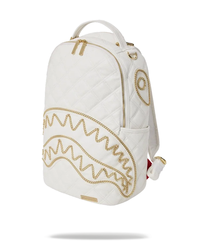 MOCHILA RIVIERA LE BLANC CON CADENA DORADA «Shark» (DLXV)