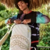 MOCHILA RIVIERA LE BLANC CON CADENA DORADA «Shark» (DLXV)