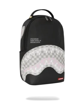 MOCHILA SHARK CENTRAL CREMA Y NEGRO A CUADROS