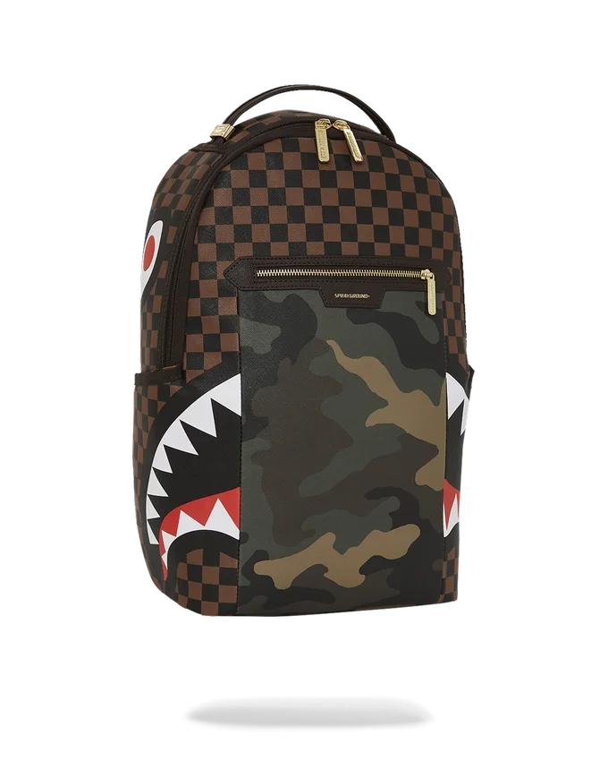 MOCHILA «SHARKS IN PARIS» CON BOLSILLO EXTERIOR CON CREMALLERA DORADA (DLXV)