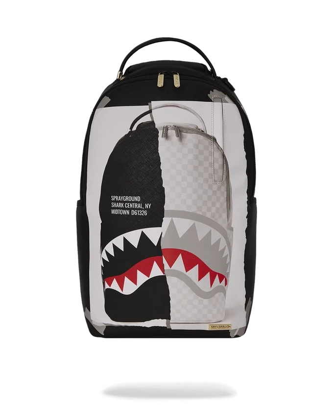 Mochila «Sharks in Paris» con ilusión óptica de «Bolsa sobre bolsa»