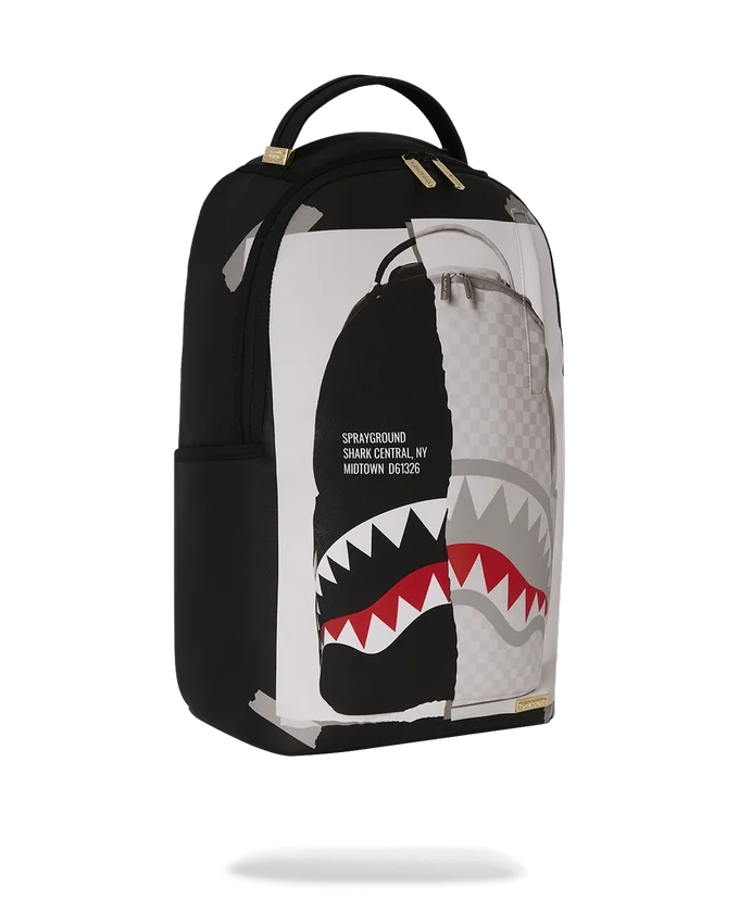 Mochila «Sharks in Paris» con ilusión óptica de «Bolsa sobre bolsa»