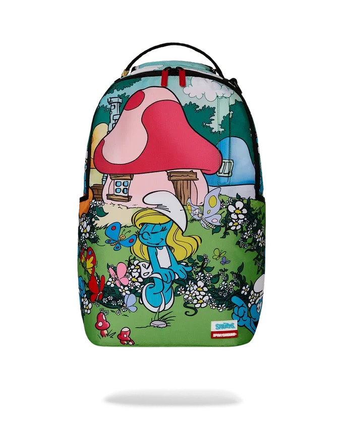 Mochilas de los Pitufos en el Jardín