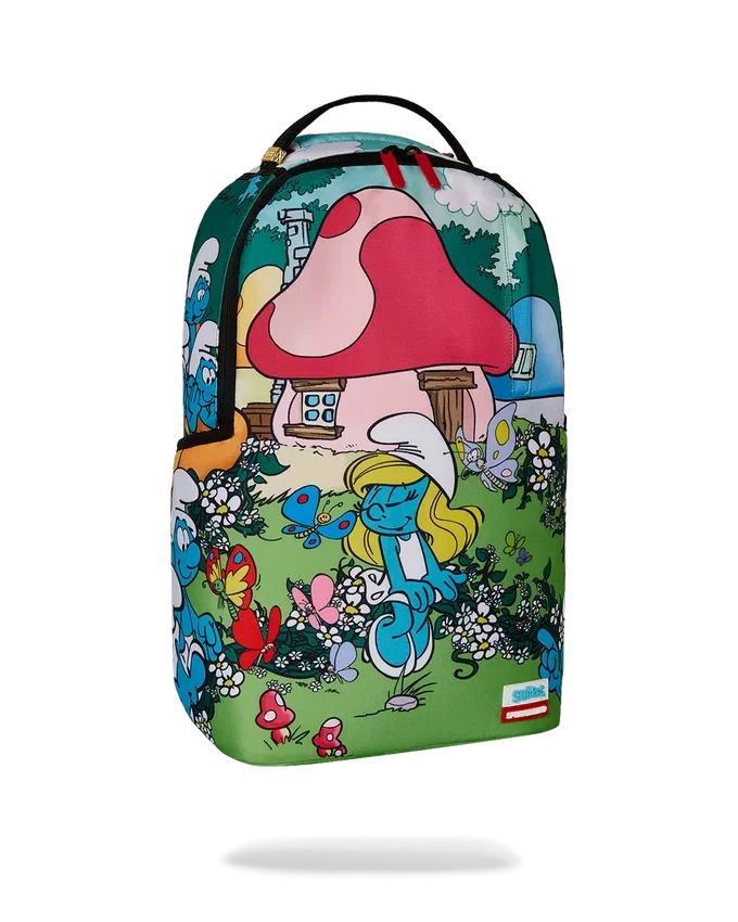 Mochilas de los Pitufos en el Jardín