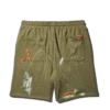 SHORTS DE PUNTO CON SALPICADURAS DE PINTURA (VERDE)