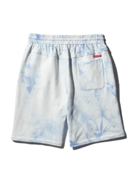 SHORTS DE TEJIDO TEÑIDOS AL ESTILO TIE-DYE (AZUL)