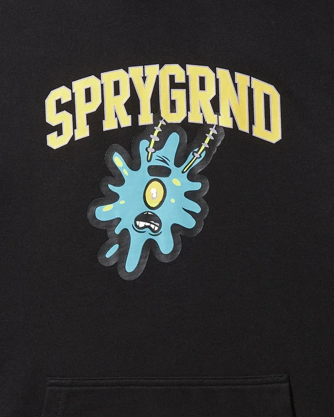 SUDADERA CON CAPUCHA DE SPONGEBOB «SPLAT» (NEGRA)